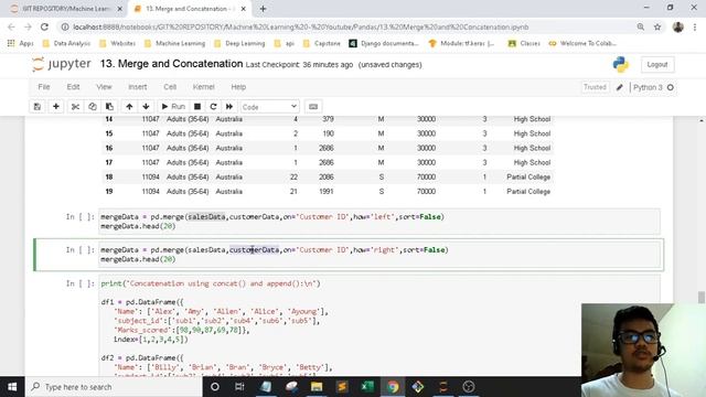 Pandas | 13. Merge and Concatenation смотреть онлайн