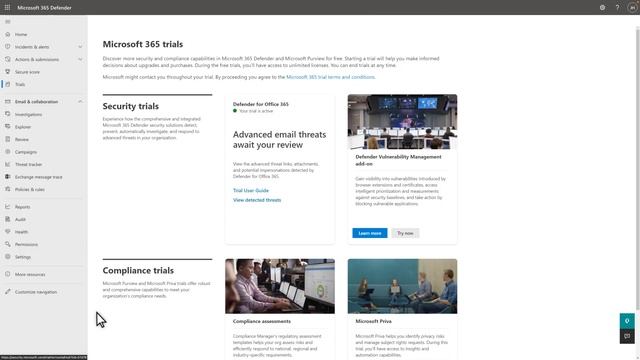 Evaluation and trials in Microsoft Defender for Office 365 смотреть онлайн