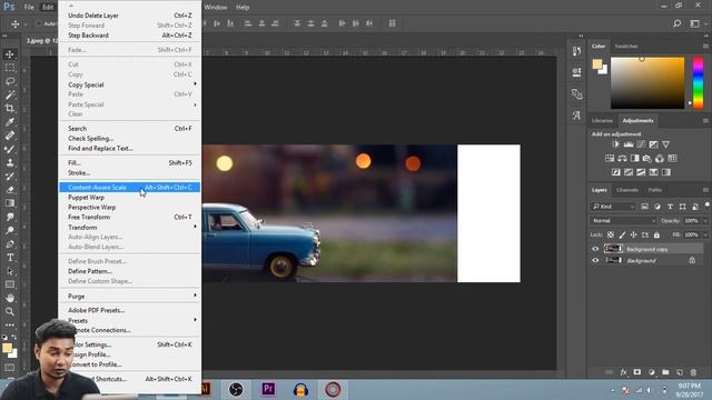 How to Extend Background in Photoshop Using Content Aware Scale смотреть онлайн