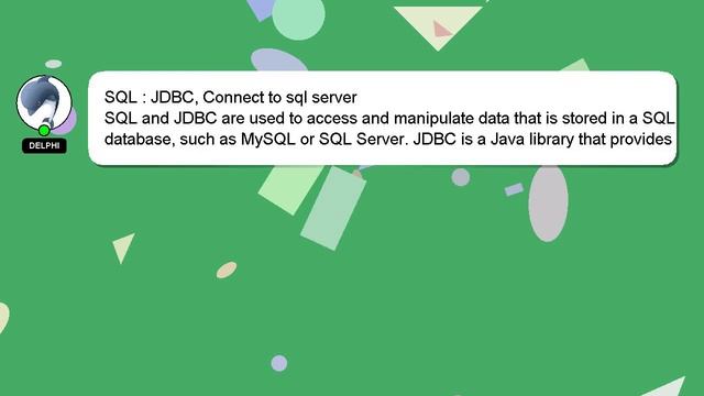 SQL : JDBC, Connect to sql server смотреть онлайн