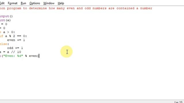 python program to determine how many even and odd numbers contained in a number смотреть онлайн