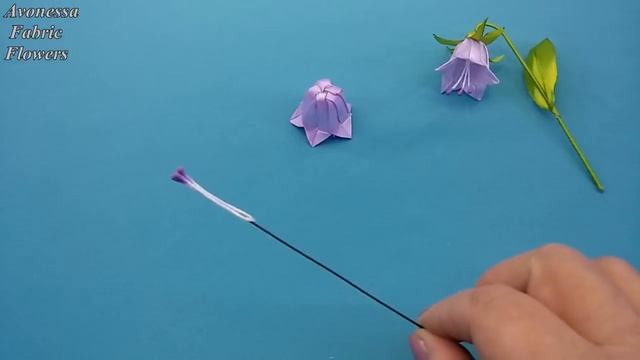 Ribbons flowers bells.DIY/Campanas flores de cintas/Колокольчики из лент смотреть онлайн