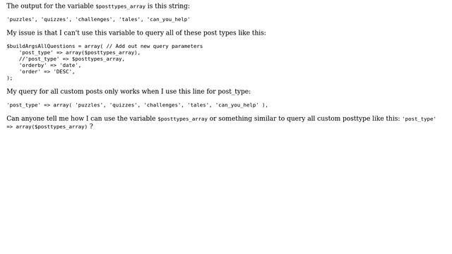 Wordpress: Use get_post_types to query only custom posts types смотреть онлайн