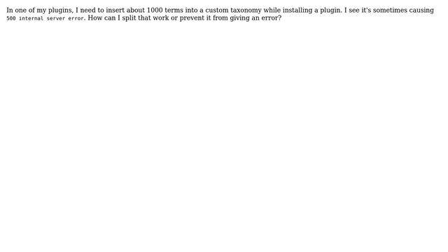 Wordpress: How can I prevent '500 internal server error' because of a long install process? смотреть онлайн