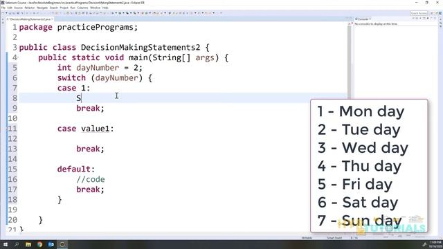 P12 - Decision Making Statements(switch) in Java | Core Java | смотреть онлайн