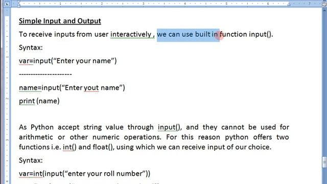 Python | Dynamic Typing | Input () смотреть онлайн