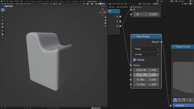 Modeling using Float Curve Node (Geometry Nodes, Blender) смотреть онлайн