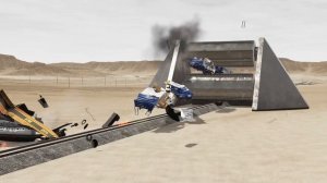 Поезда против вращающегося ролика – BeamNG.Drive