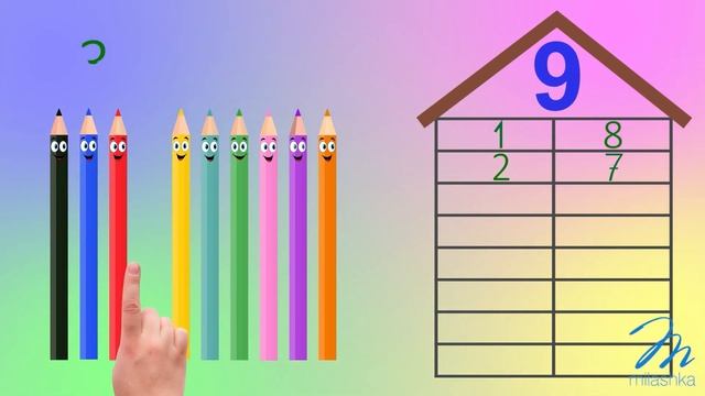 Склад числа 9. Вивчаємо склад числа 9. Математика для дошкільнят та першокласників. смотреть онлайн