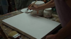 Грунтовка холста.