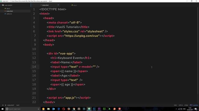 Vue JS 2 Tutorial #8 - Two-Way Data Binding смотреть онлайн