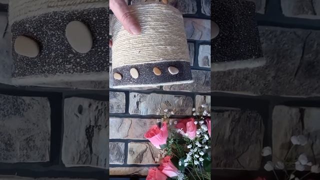 DIY.???Подарок на 8марта своими руками.Горшок для цветов из пластикого ведра.Кашпо из джута смотреть онлайн