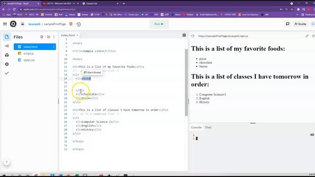 CIS119 HTML Nested Lists смотреть онлайн