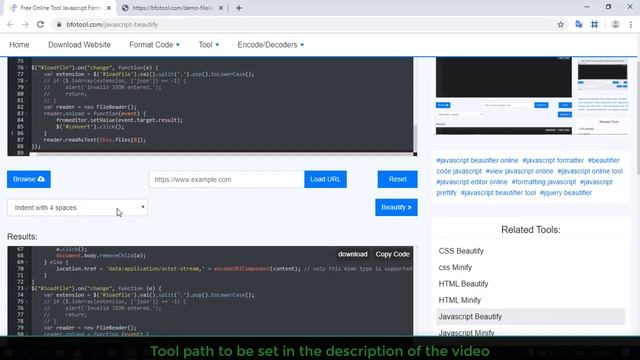 Free Online Tool Javascript Formatter, Beautifier смотреть онлайн
