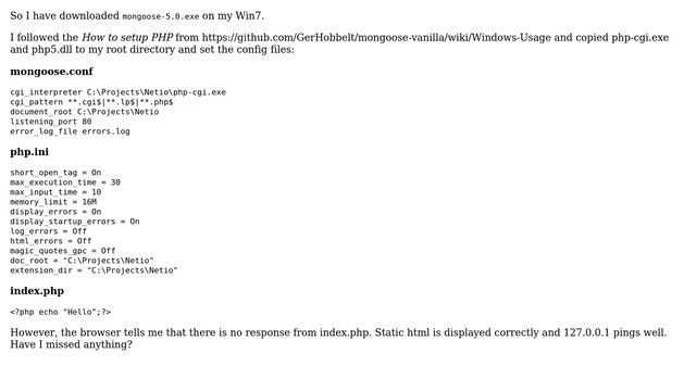 Running PHP as CGI script on Mongoose in Windows смотреть онлайн
