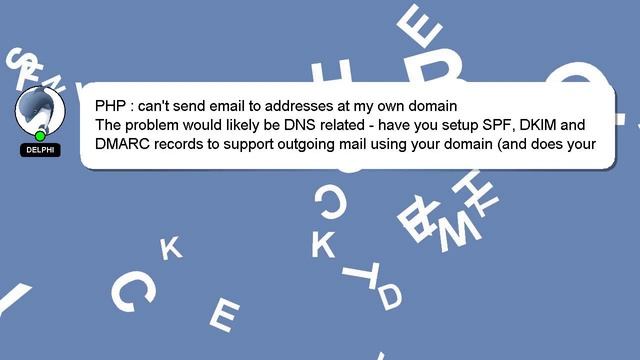 PHP : can't send email to addresses at my own domain смотреть онлайн