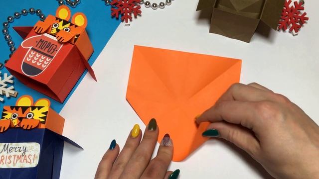 Оригами ТИГРЕНОК в КОРОБКЕ | Символ 2022 | Новогодние поделки | Origami Jumping Tiger in Box смотреть онлайн