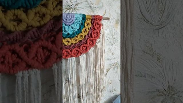 Макраме панно-радуга для декора детской! смотреть онлайн