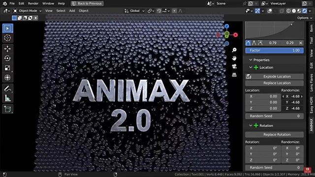 Блендер для процедурной анимации и графики движения / Animax