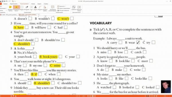 Quick Test #08 - English File Pre-intermediate should, First conditional, possessive pronouns