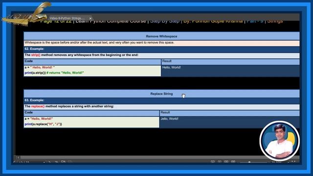 Learn Python Complete Course | Step By Step |Strings | By: Ponnuri Gopie Krishna | Part -9 смотреть онлайн