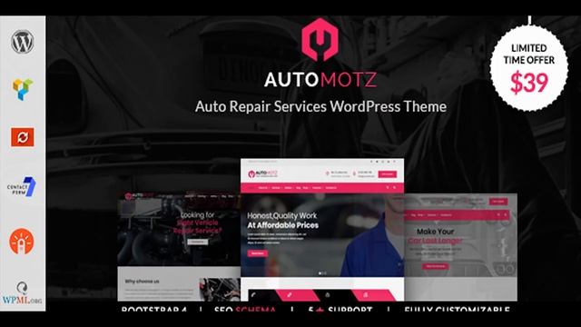 Automotz - Auto Repair Services WordPress Theme | Themeforest Website Templates and Themes смотреть онлайн