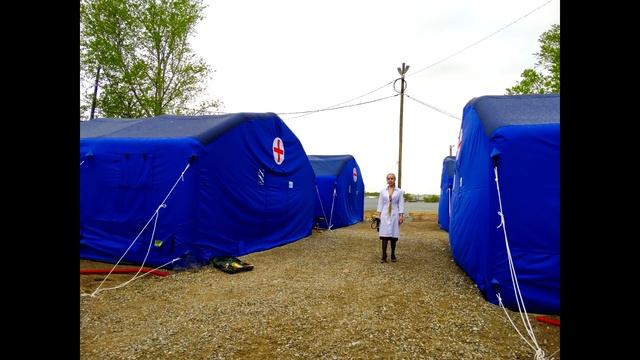 Мобильный инфекционный госпиталь за 30 минут! Пневмокаркасный модуль 12 м. х 6 м. х 3,3 м.