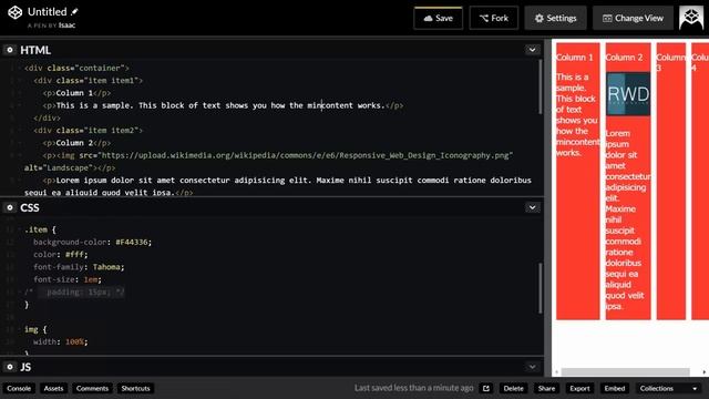 CSS Grid Layout Tutorial: Using min-content with minmax function смотреть онлайн