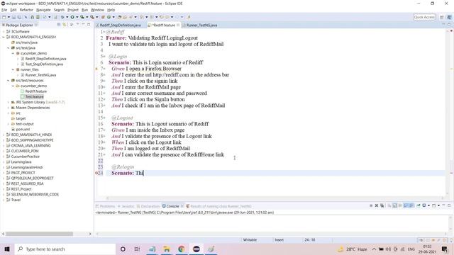 Multiple Scenarios in a feature file (BDD Cucumber) смотреть онлайн