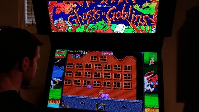 Ghosts 'N Goblins Arcade Cabinet MAME Gameplay W/ Hypermarquee
