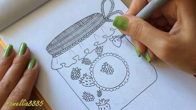 DIY: ИДЕЯ для SketchBOOK, ЛД ♥ БАНОЧКА С ЯГОДАМИ ♥ Дудлинг смотреть онлайн