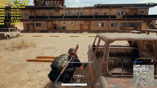 PUBG : UPDATE 1.0 + DESERT MAP | GTX 1050TI 4GB | Default settings | 1080p смотреть онлайн