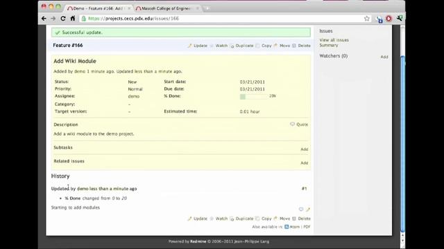 Redmine Intro - 4 - Issues смотреть онлайн
