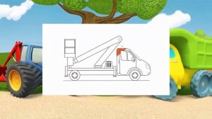 Мультик   Раскраска  Учим Цвета   Грузовики помощники