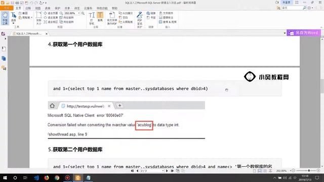 6 Microsoft SQL Server 报错注入攻击 смотреть онлайн