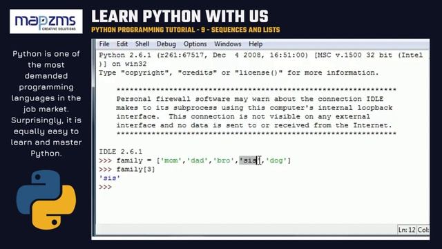 Python Programming Tutorial 9 Sequences and Lists смотреть онлайн