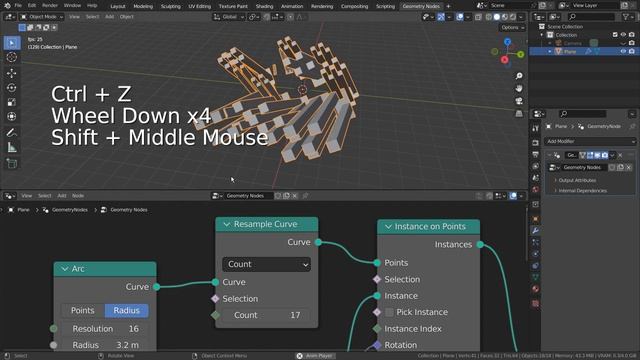 Blender Tutorial - Geometry Nodes - Curve and instancing смотреть онлайн