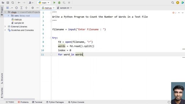 Write a Python Program to Count the Number of Words in a Text File смотреть онлайн