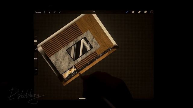 Скетч интерьера на iPad! Прорисовка текстур и объема с помощью режимов наложения в Procreate? смотреть онлайн
