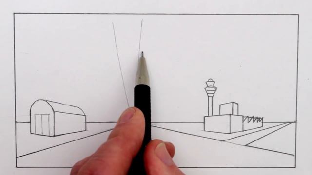 How to Draw an Airplane and Airport in 2-Point Perspective смотреть онлайн