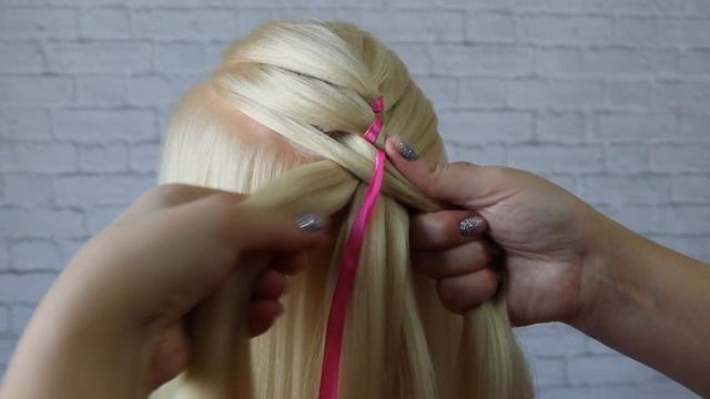 Четырехпрядная коса с лентой, мастер класс смотреть онлайн