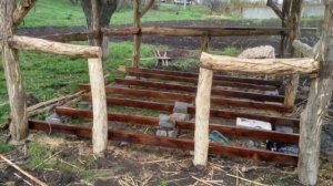 Беседка в рустикальном стиле.DIY gazebo.Беседка из дерева и камыша,своими руками.