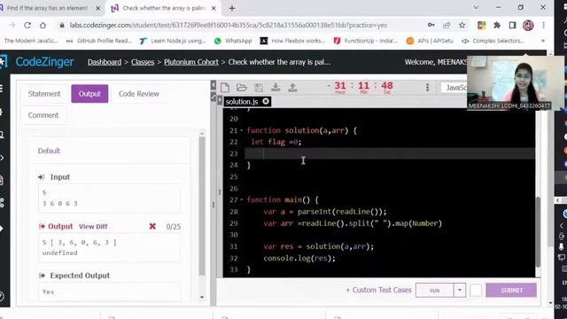 Check whether the array is palindromic or not || codezinger || explanatory solution смотреть онлайн