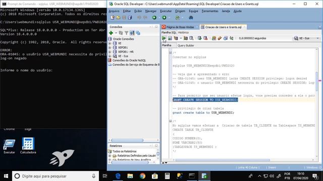 Criação de Usuários e concessão de privilégios no Oracle смотреть онлайн