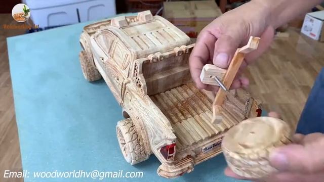 wooden Car - Toyota HiLux Version 2021 - Wood Carving смотреть онлайн
