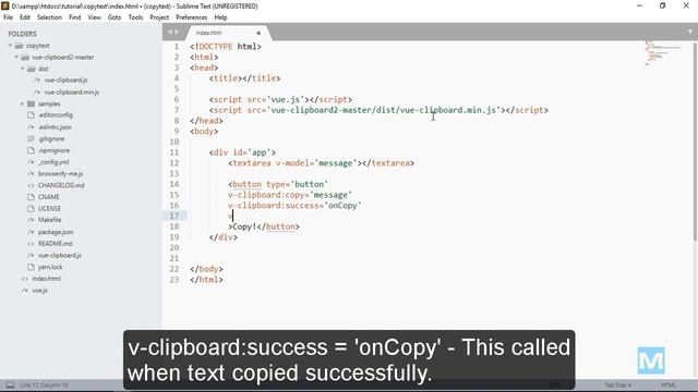 Copy text to Clipboard using vue-clipboard2 – Vue.js смотреть онлайн