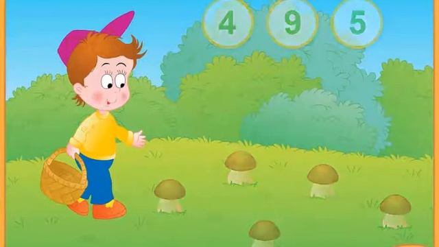 Учимся считать/ Учим счет /Игра "Собери грибочки" смотреть онлайн