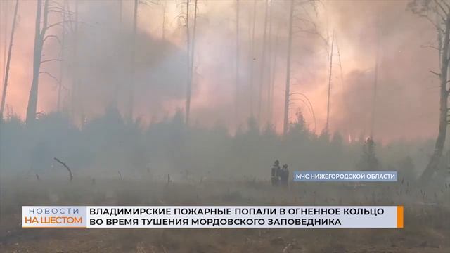 Владимирские пожарные попали в огненное кольцо во время тушения Мордовского заповедника смотреть онлайн