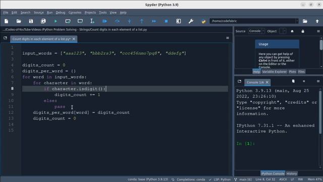 Python Problem Solving - Strings: 2. Count Digits in Each Element of a List - Simply Explained смотреть онлайн