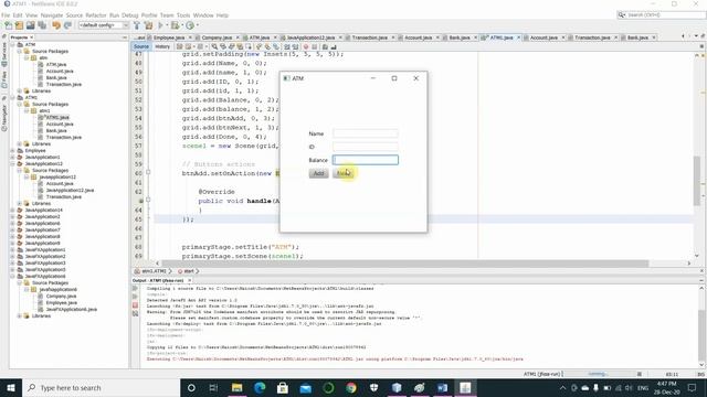 Atm application Arraylist and classes GUI смотреть онлайн